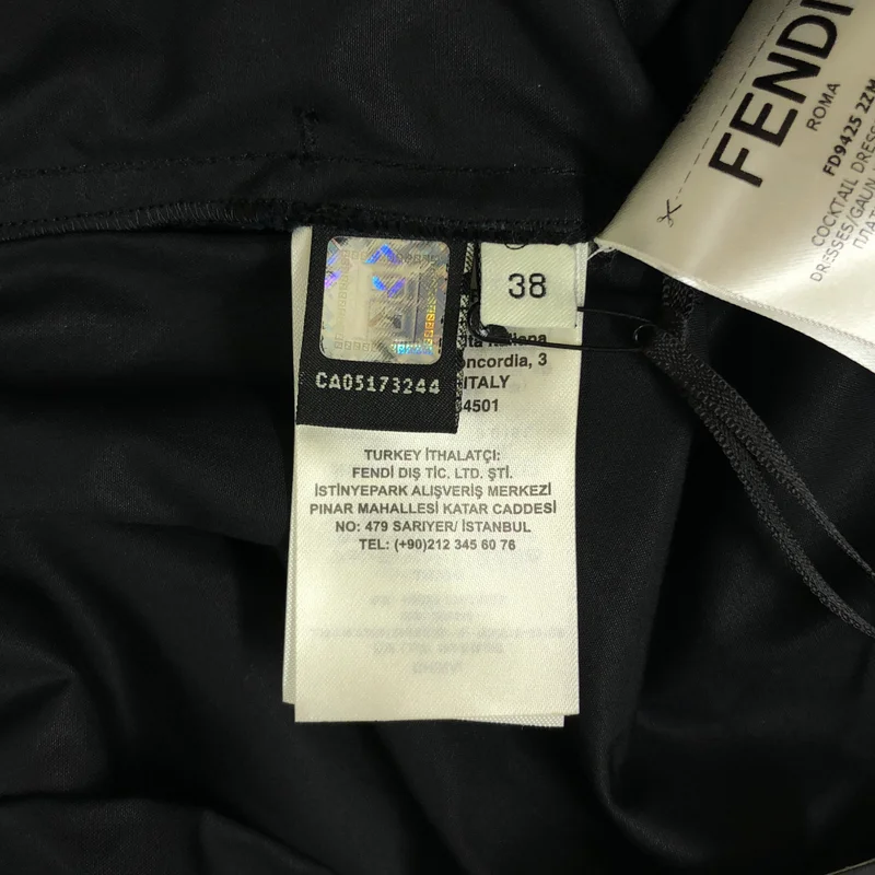 FENDI / フェンディ | コットン スタッズ ティアード ノースリーブワンピース | 38 | レディース