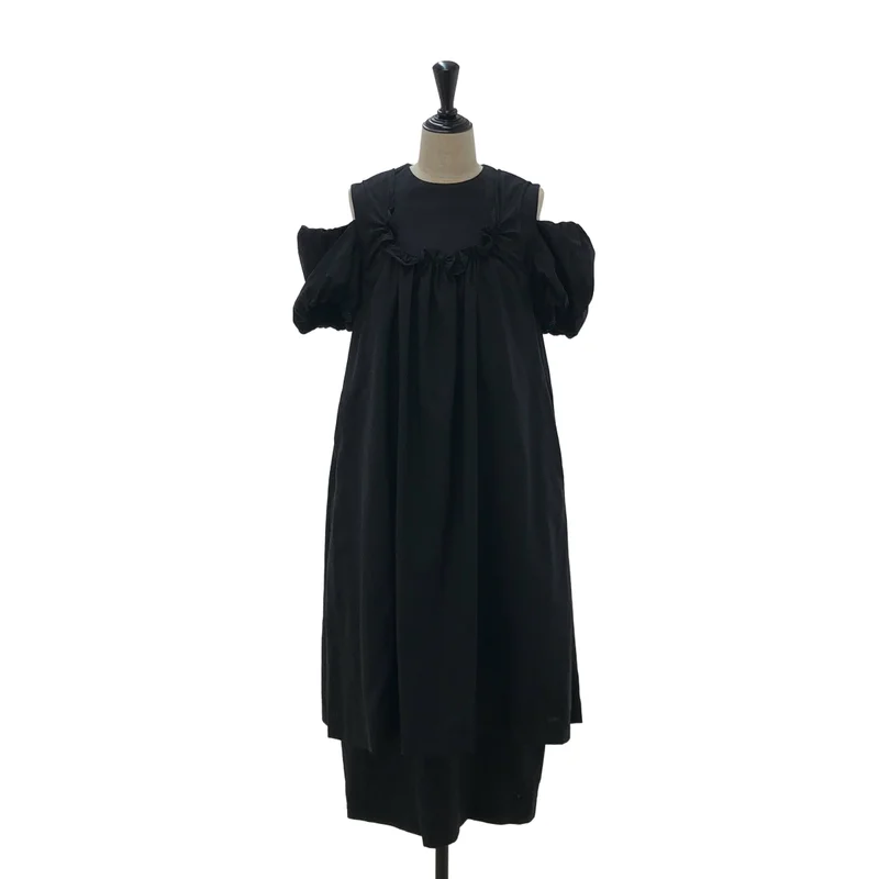 noir kei ninomiya / ノワールケイニノミヤ | 2025SS | ウールトロ フリル装飾ドレス | S | レディース