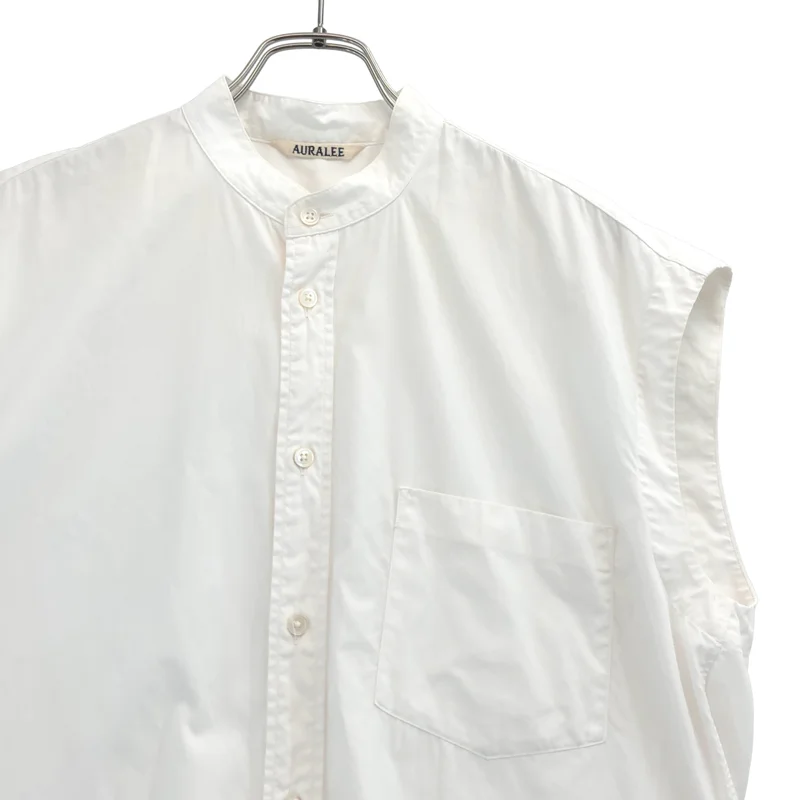 AURALEE / オーラリー | WASHED FINX TWILL SLEEVELESS SHIRTS ノースリーブシャツ | 0 | レディース