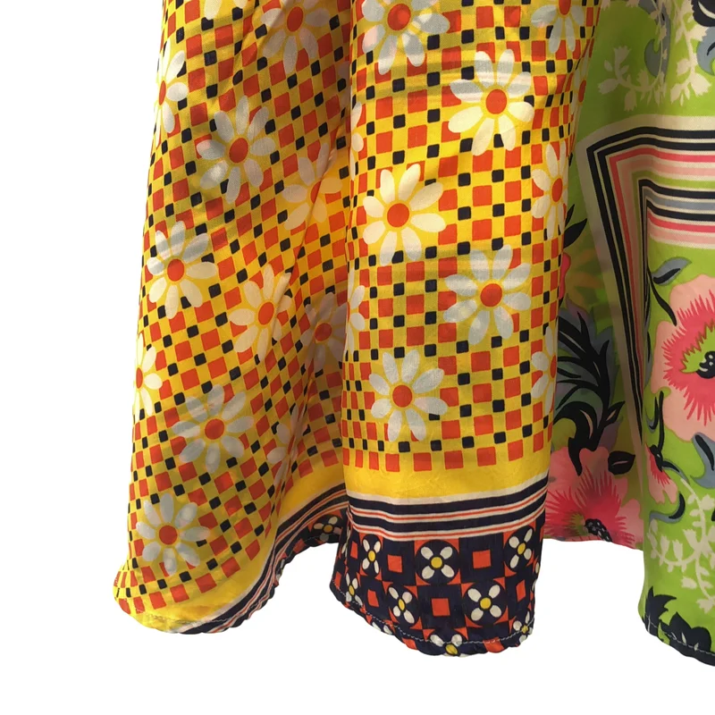 tricot COMME des GARCONS / トリココムデギャルソン | 2001 | レーヨン シルク 異素材 切替 スカーフ パッチ サイドジップ スカート | M | レディース