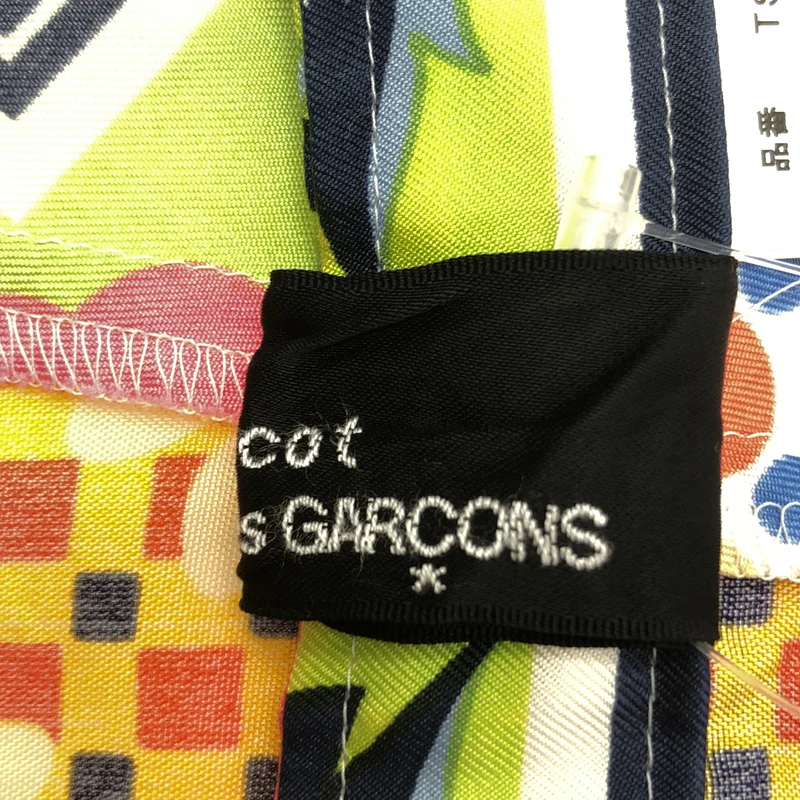 tricot COMME des GARCONS / トリココムデギャルソン | 2001 | レーヨン シルク 異素材 切替 スカーフ パッチ サイドジップ スカート | M | レディース