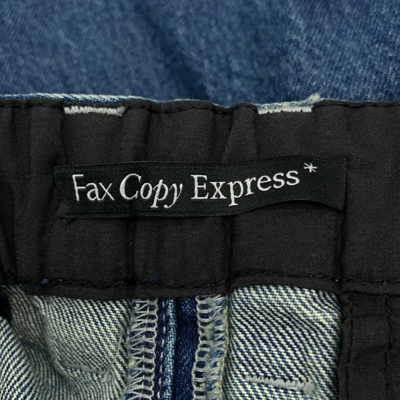 Fax Copy Express / ファックスコピーエクスプレス | Retro Pleated Blue Denim Pants ワイド デニムパンツ | M | メンズ