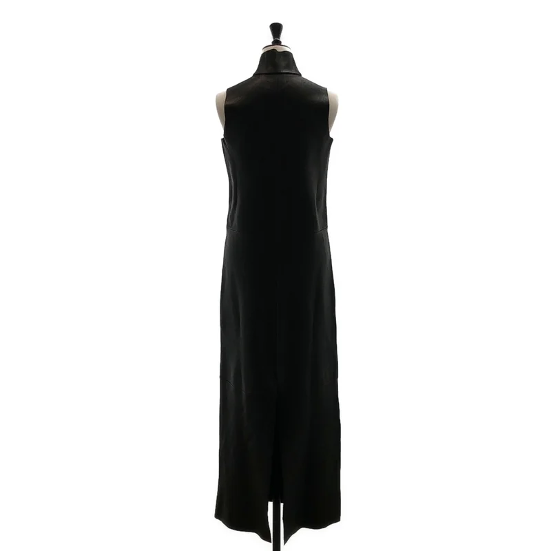GABRIELA COLL GARMENTS / ガブリエラコールガーメンツ | 2025 | VEGETABLE TANNED LAMSKIN レザー スリーブレス ワンピース | 1 | レディース