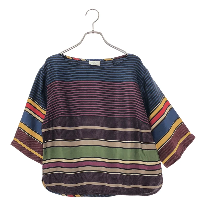 DRIES VAN NOTEN / ドリスヴァンノッテン | マルチボーダー ハーフスリーブ プルオーバーブラウス | 36 | レディース