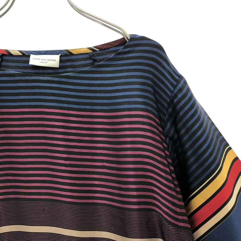 DRIES VAN NOTEN / ドリスヴァンノッテン | マルチボーダー ハーフスリーブ プルオーバーブラウス | 36 | レディース