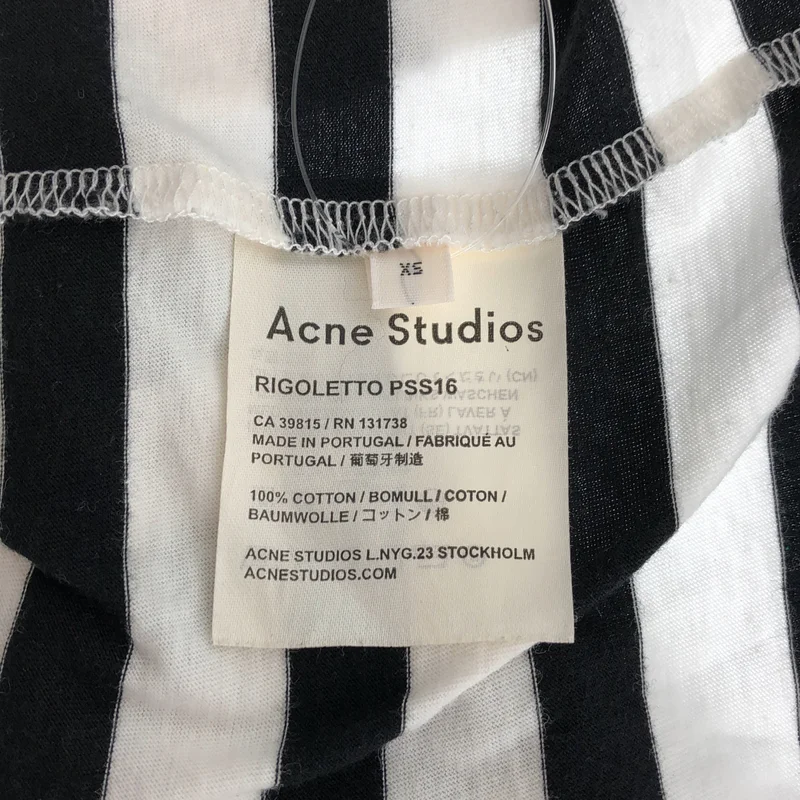 Acne Studios / アクネストゥディオズ | RIGOLETTO PSS16 コットン ボーダー フェイスパッチ カットソー | xs | レディース