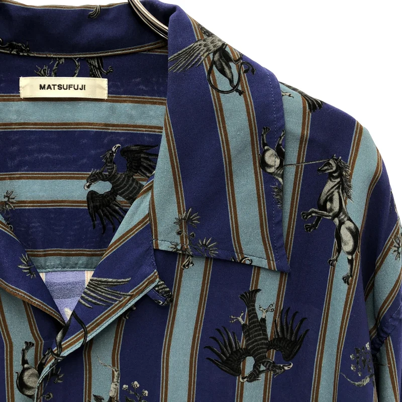 MATSUFUJI / マツフジ | 2023SS | RARE THINGS PRINT OPEN COLLAR SHIRT オープンカラーシャツ | 2 | メンズ