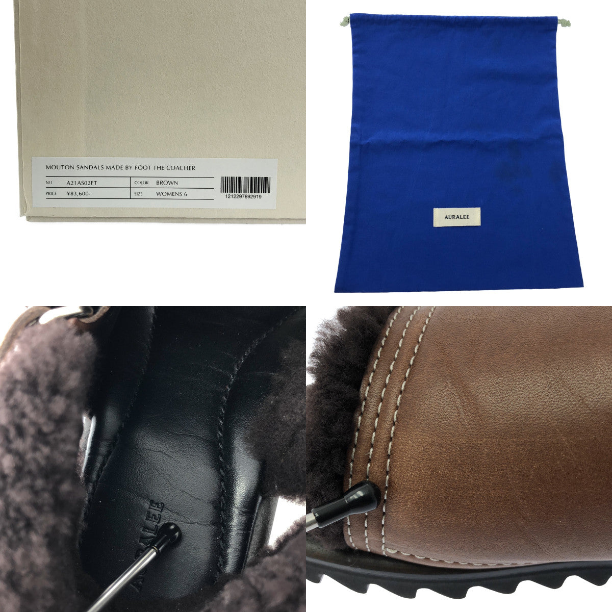 美品】 AURALEE / オーラリー | × FOOT THE COACHER MOUTON SANDALS