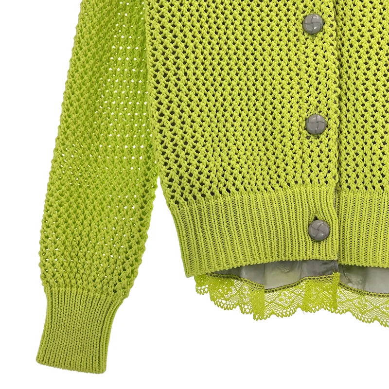 sacai luck / サカイラック | レイヤード レース クルーネックカーディガン | 2 | レディース