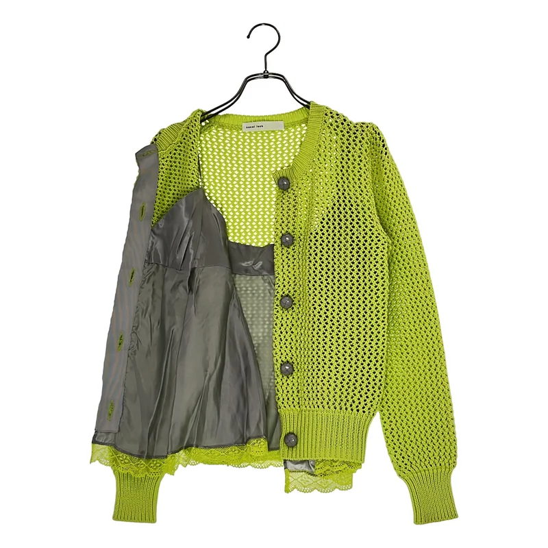 sacai luck / サカイラック | レイヤード レース クルーネックカーディガン | 2 | レディース