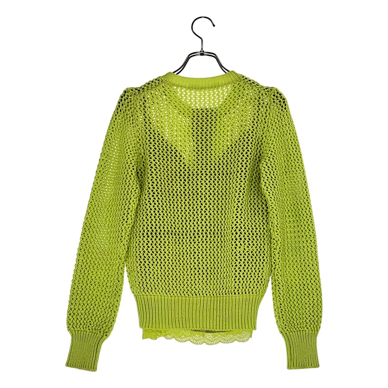 sacai luck / サカイラック | レイヤード レース クルーネックカーディガン | 2 | レディース