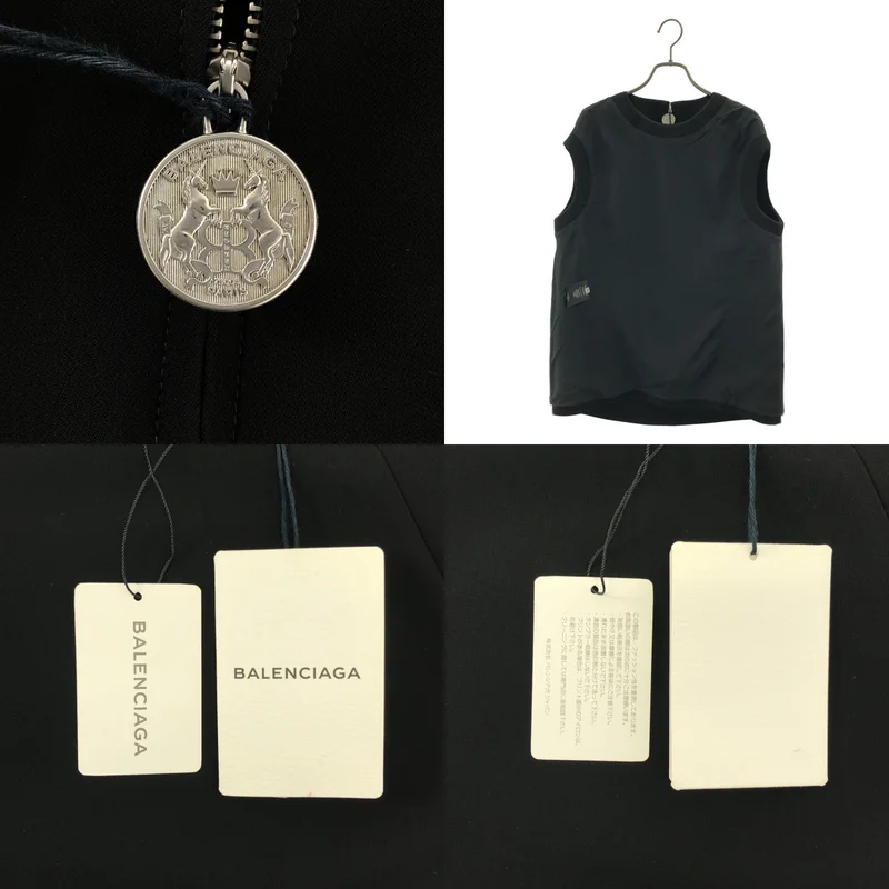 BALENCIAGA / バレンシアガ | ロゴバックジップ ノースリーブ ブラウス / 総裏地 | 38 | レディース