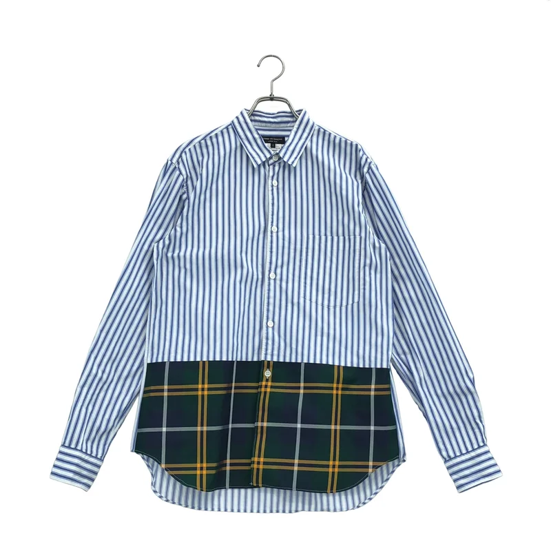 COMME des GARCONS HOMME PLUS / コムデギャルソンオムプリュス | 2020AW | ストライプ チェック 異素材切替 シャツ | S | メンズ