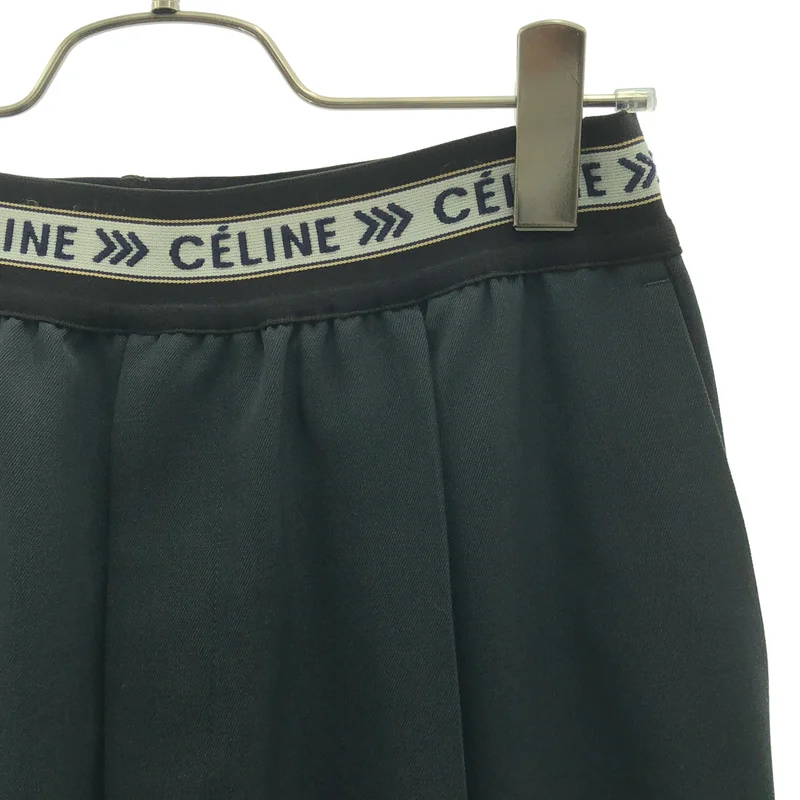 CELINE / セリーヌ | ロゴ ウエストゴム タック ワイドパンツ | 36 | レディース