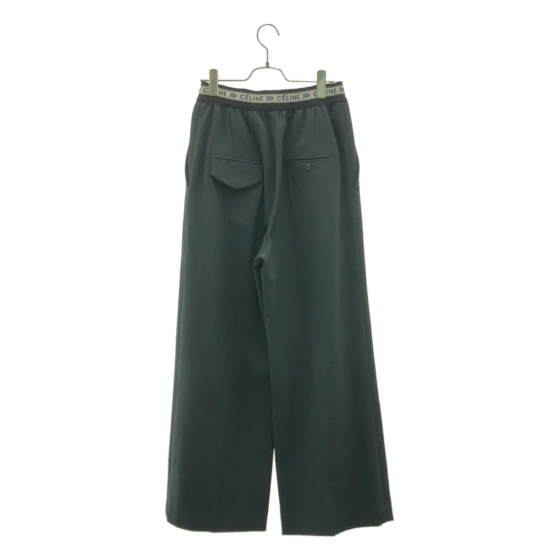 CELINE / セリーヌ | ロゴ ウエストゴム タック ワイドパンツ | 36 | レディース
