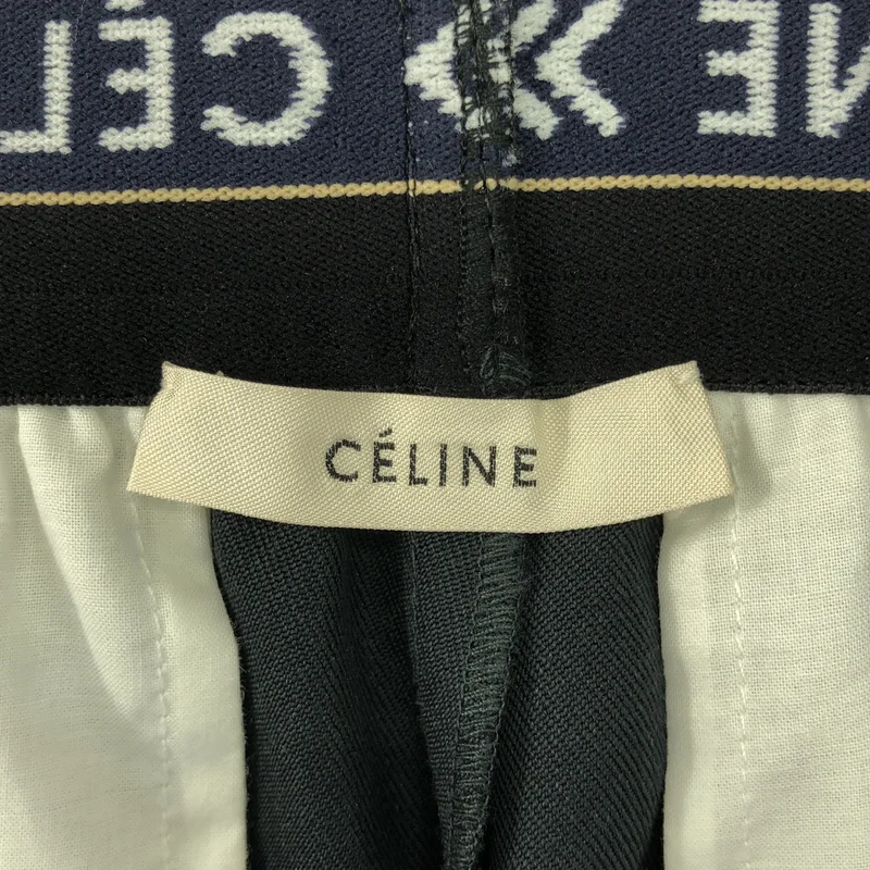 CELINE / セリーヌ | ロゴ ウエストゴム タック ワイドパンツ | 36 | レディース