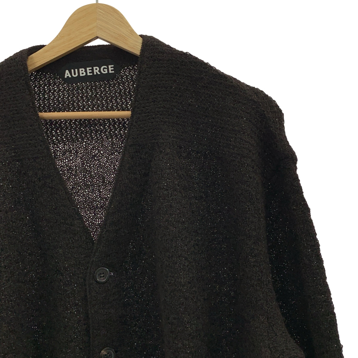 AUBERGE / オーベルジュ | GUANICOE アルパカ Vネックカーディガン | 40 | ダークブラウン | レディース AUBERGE / オーベルジュ | GUANICOE アルパカ Vネックカーディガン