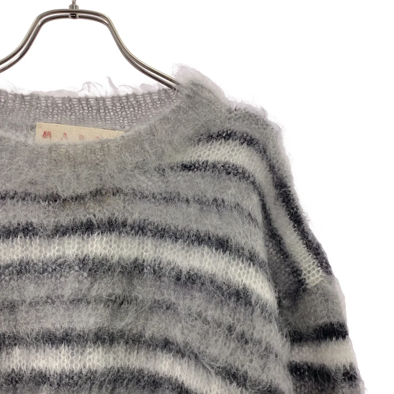 MARNI / マルニ | ボーダー モヘア プルオーバー ニット | 48 | メンズ
