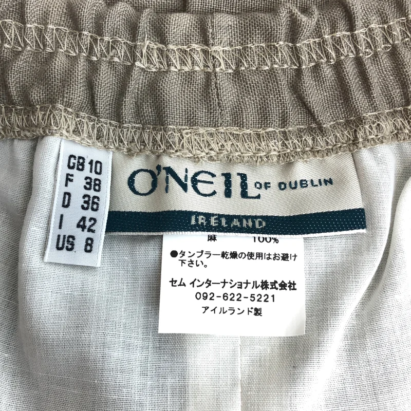O'NEIL OF DUBLIN / オニールオブダブリン | リネン プリーツ ミディスカート | 38 | レディース