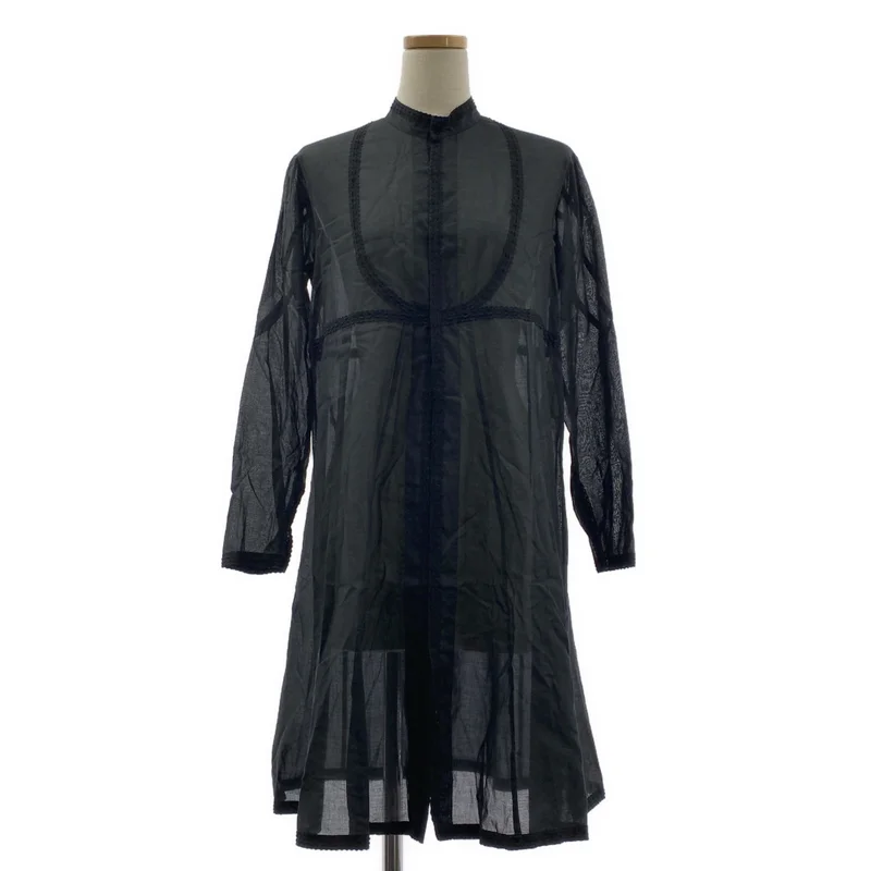 tricot COMME des GARCONS / トリココムデギャルソン | 2016SS | コットン レース装飾 スタンドカラー シャツ ワンピース | M | レディース