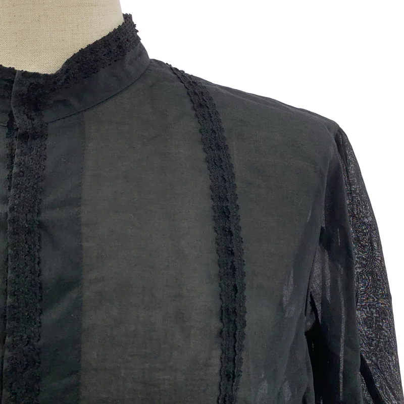 tricot COMME des GARCONS / トリココムデギャルソン | 2016SS | コットン レース装飾 スタンドカラー シャツ ワンピース | M | レディース