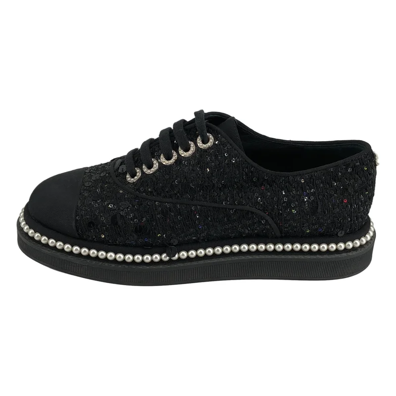 CHANEL / シャネル | スパンコール パール スニーカー G32357 | 36 1/2C | レディース
