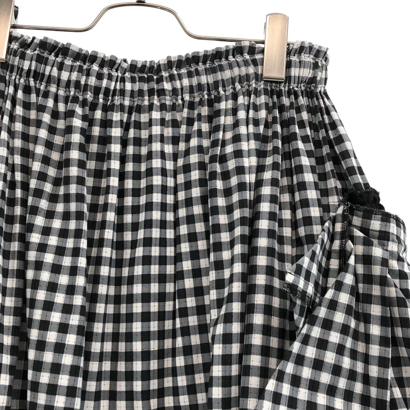 tao COMME des GARCONS / タオコムデギャルソン | 2025SS | コットン チェック ギャザースカート |