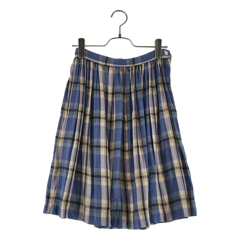 robe de chambre COMME des GARCONS / ローブドシャンブルコムデギャルソン | 1990s | リネン レーヨン チェック サイドジップ スカート |