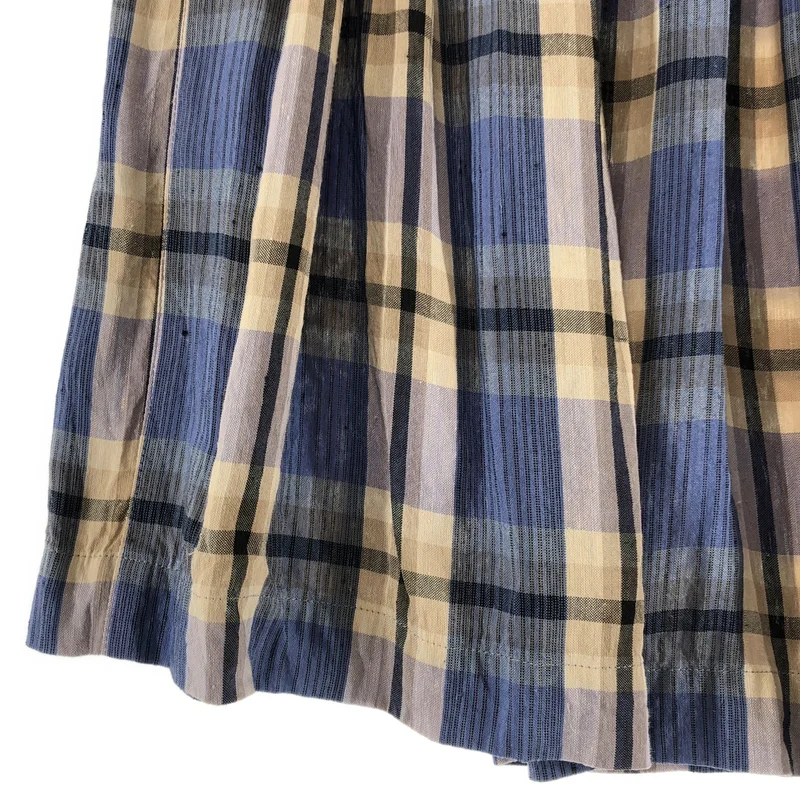 robe de chambre COMME des GARCONS / ローブドシャンブルコムデギャルソン | 1990s | リネン レーヨン チェック サイドジップ スカート |