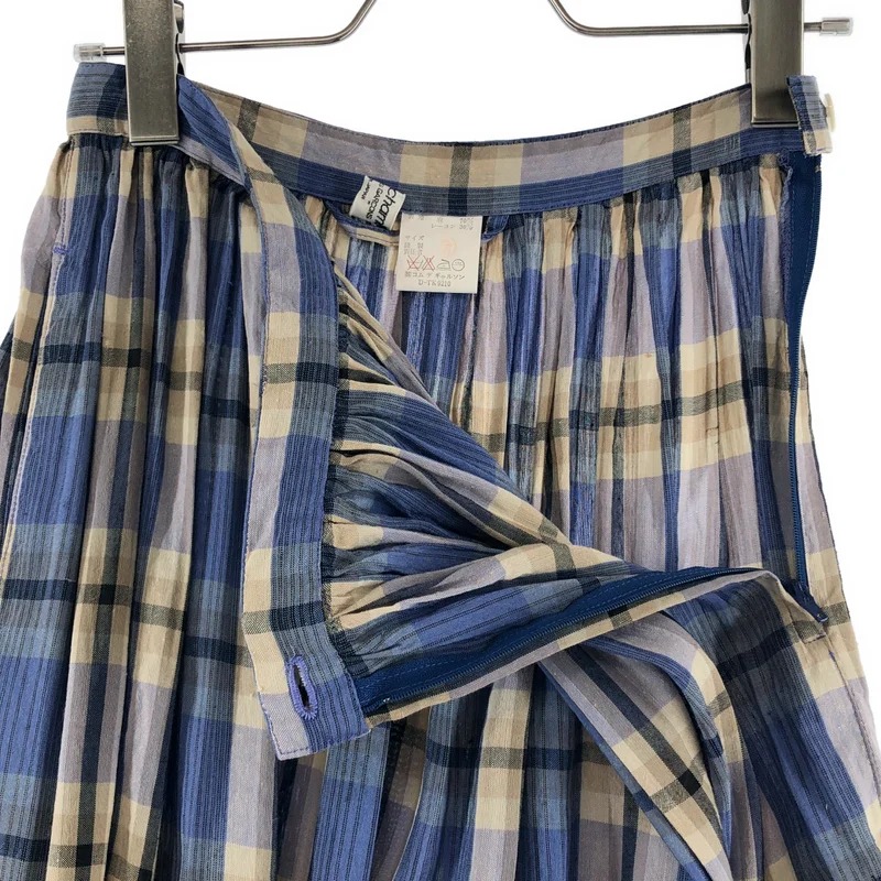 robe de chambre COMME des GARCONS / ローブドシャンブルコムデギャルソン | 1990s | リネン レーヨン チェック サイドジップ スカート |