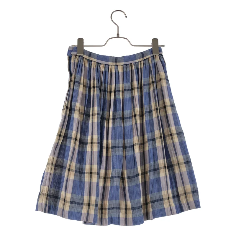 robe de chambre COMME des GARCONS / ローブドシャンブルコムデギャルソン | 1990s | リネン レーヨン チェック サイドジップ スカート |