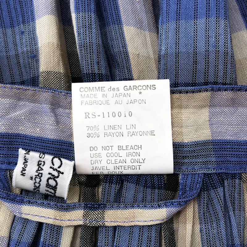 robe de chambre COMME des GARCONS / ローブドシャンブルコムデギャルソン | 1990s | リネン レーヨン チェック サイドジップ スカート |