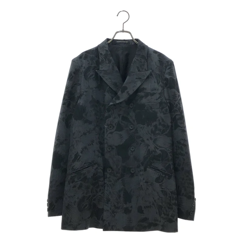 YOHJI YAMAMOTO POUR HOMME / ヨウジヤマモトプールオム | 2026SS | ウールギャバジン フローラル 抜染 ダブルジャケット | 2 | メンズ