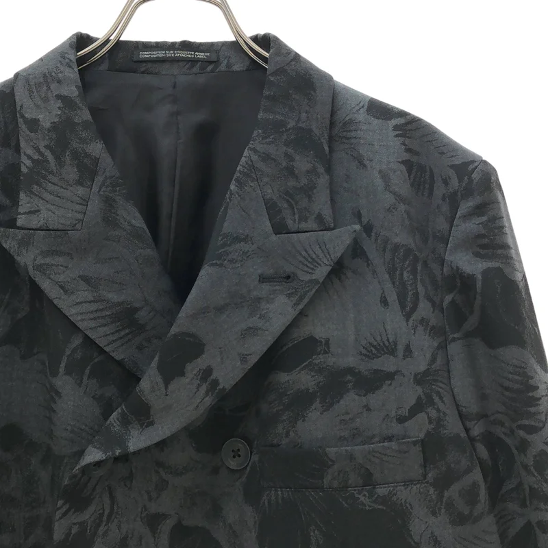 YOHJI YAMAMOTO POUR HOMME / ヨウジヤマモトプールオム | 2026SS | ウールギャバジン フローラル 抜染 ダブルジャケット | 2 | メンズ