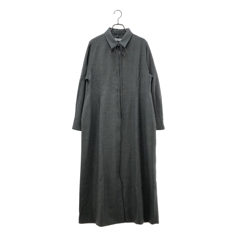 ebure / エブール | ウール混 ロングシャツワンピース | 36 | レディース