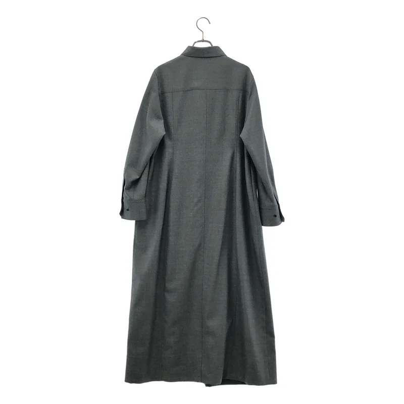 ebure / エブール | ウール混 ロングシャツワンピース | 36 | レディース