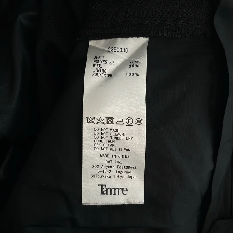 Tamme / タム | K-2B STRAIGHT SLACKS スラックス パンツ |