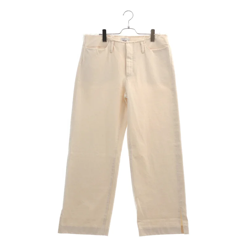TANAKA / タナカ | UNFINISHED CROP JEAN TROUSERS / カットオフ ホワイトデニム パンツ | 32 | メンズ