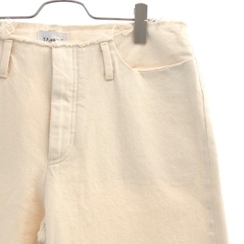TANAKA / タナカ | UNFINISHED CROP JEAN TROUSERS / カットオフ ホワイトデニム パンツ | 32 | メンズ