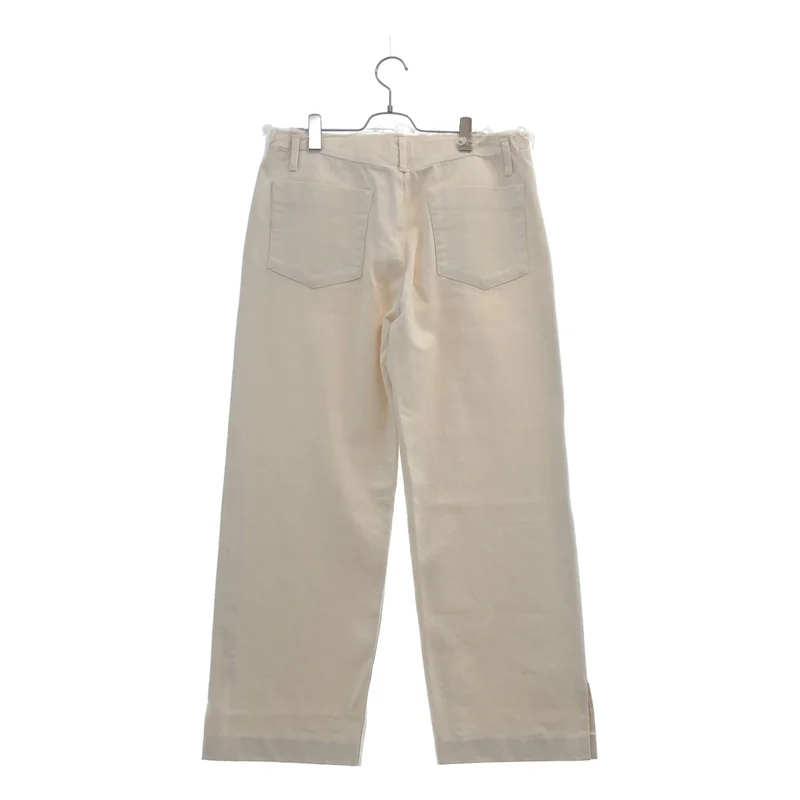 TANAKA / タナカ | UNFINISHED CROP JEAN TROUSERS / カットオフ ホワイトデニム パンツ | 32 | メンズ