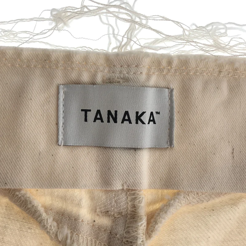 TANAKA / タナカ | UNFINISHED CROP JEAN TROUSERS / カットオフ ホワイトデニム パンツ | 32 | メンズ