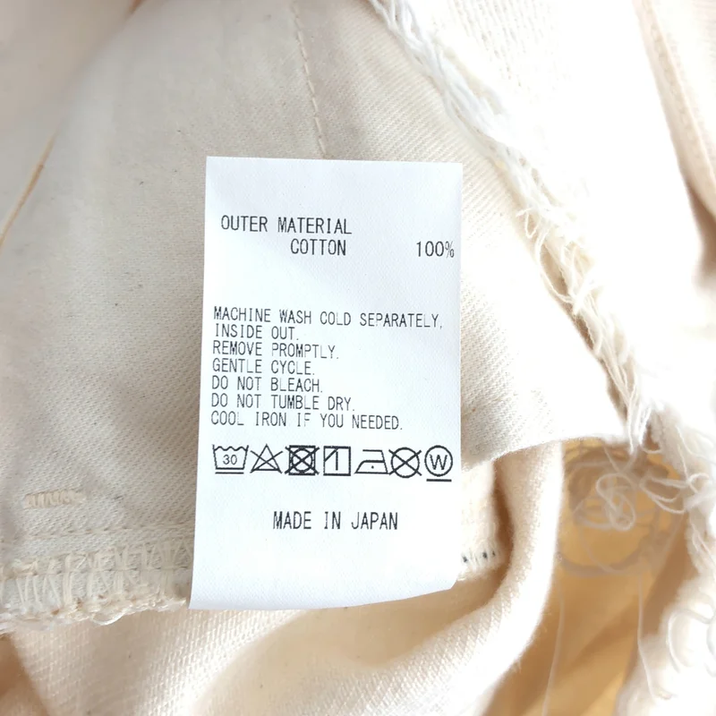 TANAKA / タナカ | UNFINISHED CROP JEAN TROUSERS / カットオフ ホワイトデニム パンツ | 32 | メンズ