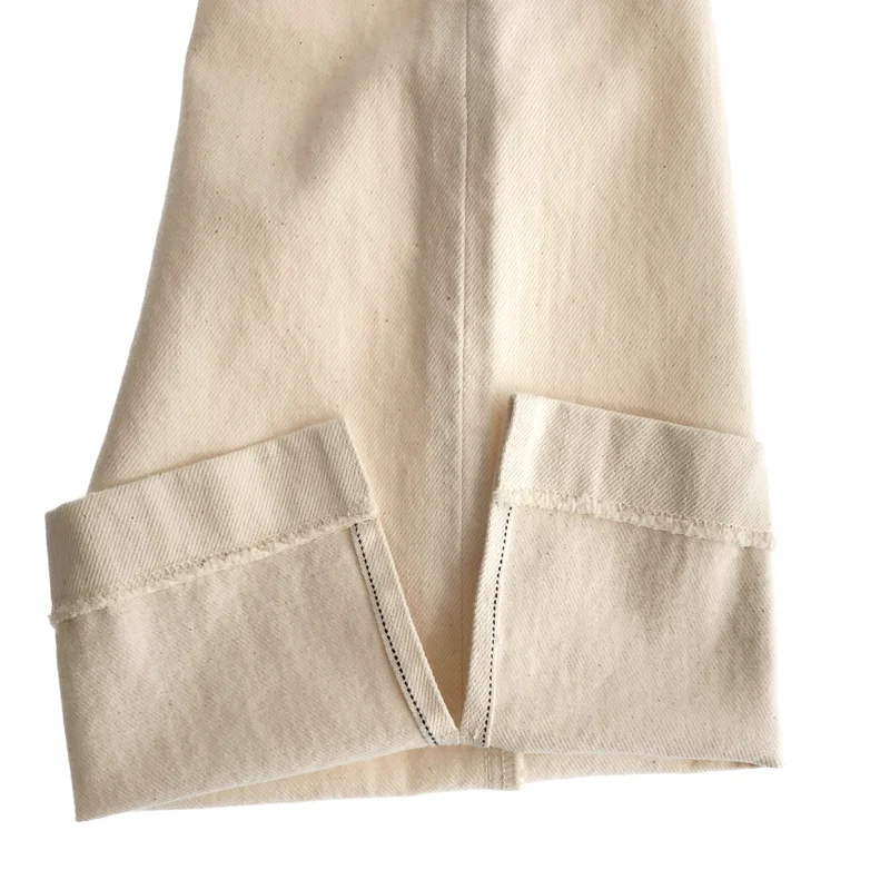 TANAKA / タナカ | UNFINISHED CROP JEAN TROUSERS / カットオフ ホワイトデニム パンツ | 32 | メンズ