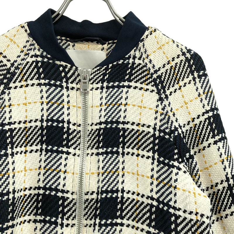3.1 Phillip Lim / スリーワンフィリップリム | リネン混 チェック ベルテッドブルゾン | 0 | レディース
