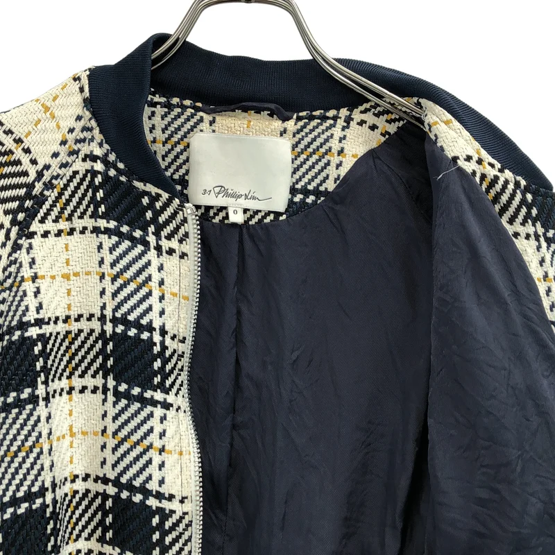 3.1 Phillip Lim / スリーワンフィリップリム | リネン混 チェック ベルテッドブルゾン | 0 | レディース