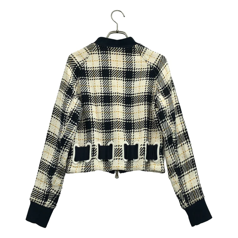3.1 Phillip Lim / スリーワンフィリップリム | リネン混 チェック ベルテッドブルゾン | 0 | レディース
