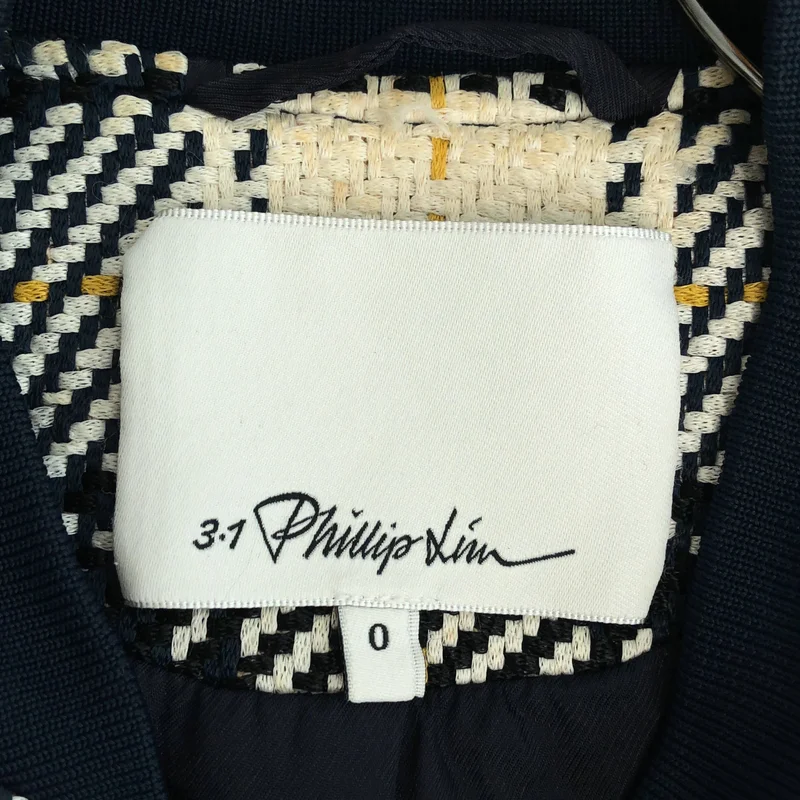 3.1 Phillip Lim / スリーワンフィリップリム | リネン混 チェック ベルテッドブルゾン | 0 | レディース