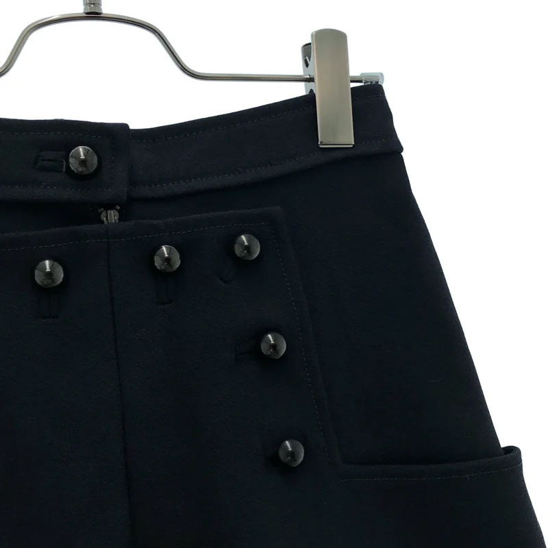 ISABEL MARANT / イザベルマラン | ウール コットン フロントマルチボタン フレアショートパンツ | 36 | レディース