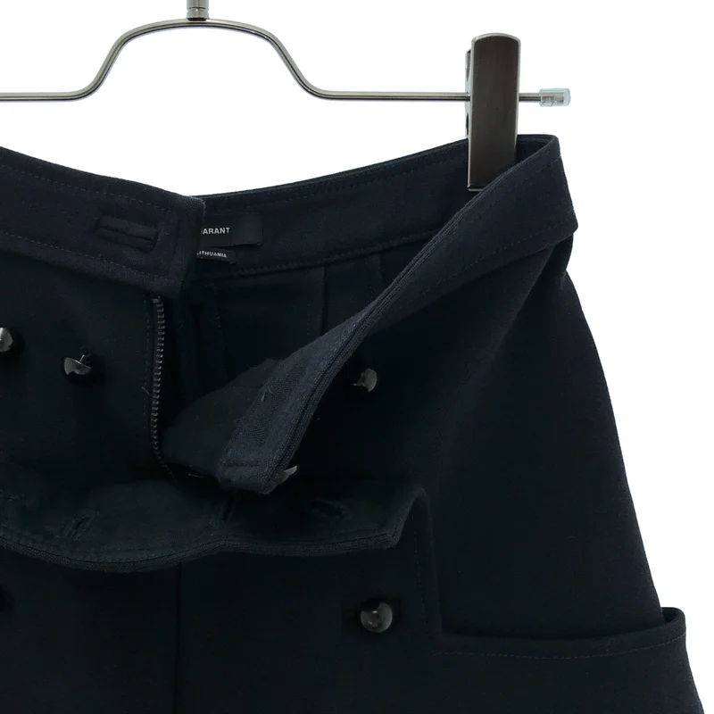 ISABEL MARANT / イザベルマラン | ウール コットン フロントマルチボタン フレアショートパンツ | 36 | レディース