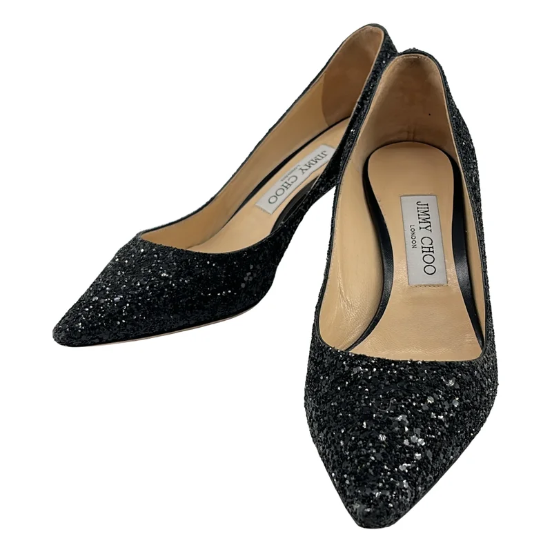 JIMMY CHOO / ジミーチュウ | ポインテッドトゥ グリッター ヒールパンプス | 36 1/2 | レディース